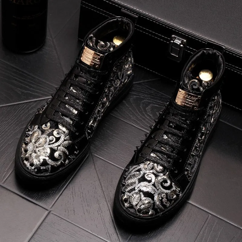 Casual Men's Rivets Waterproof Ankle Boots