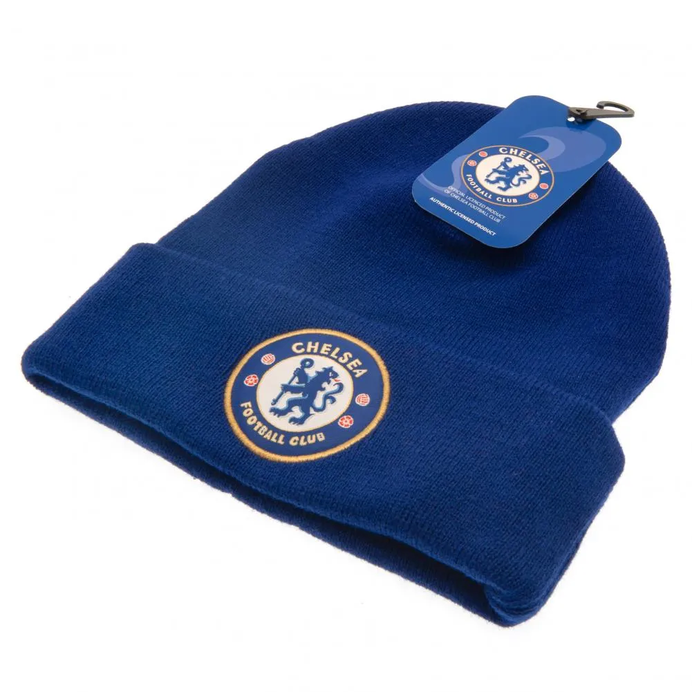 Chelsea FC Beanie Hat - Official Club Merchandise - Red and Yellow Design