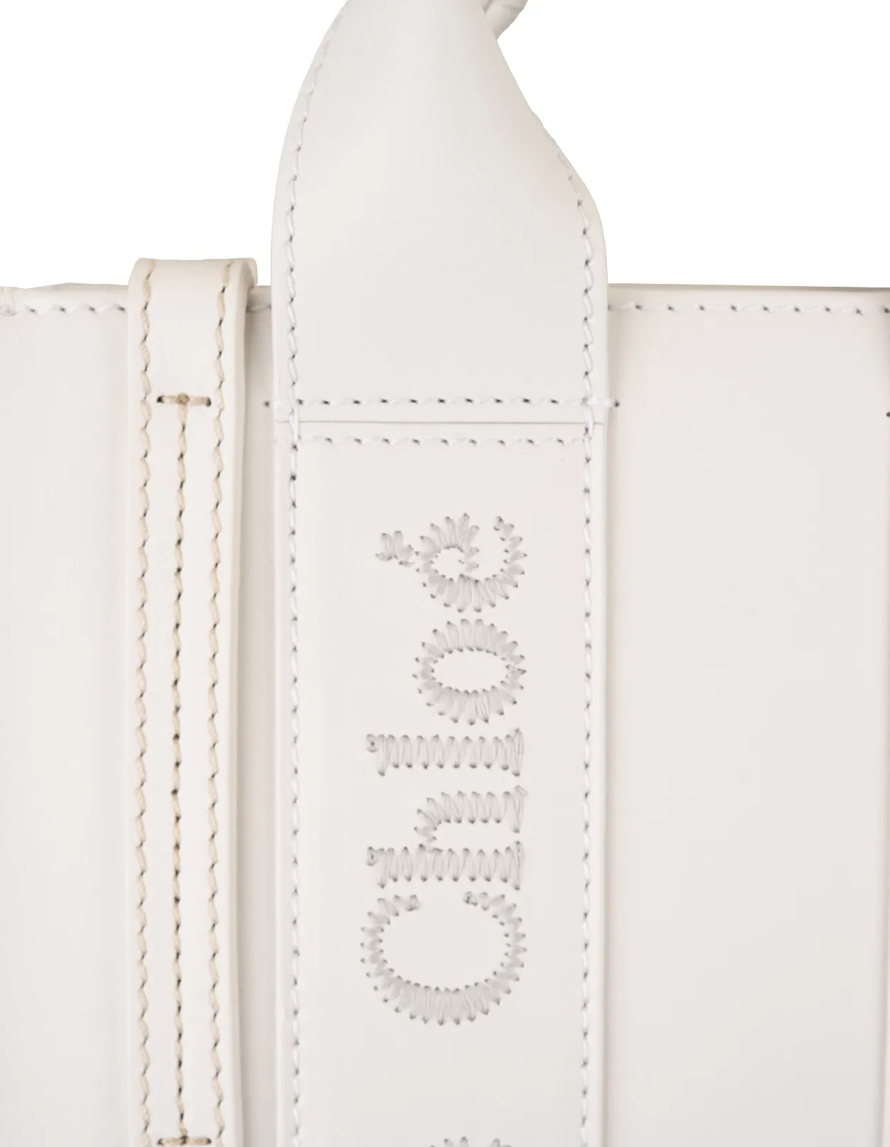 CHLOÉ White Mini Woody Tote Bag