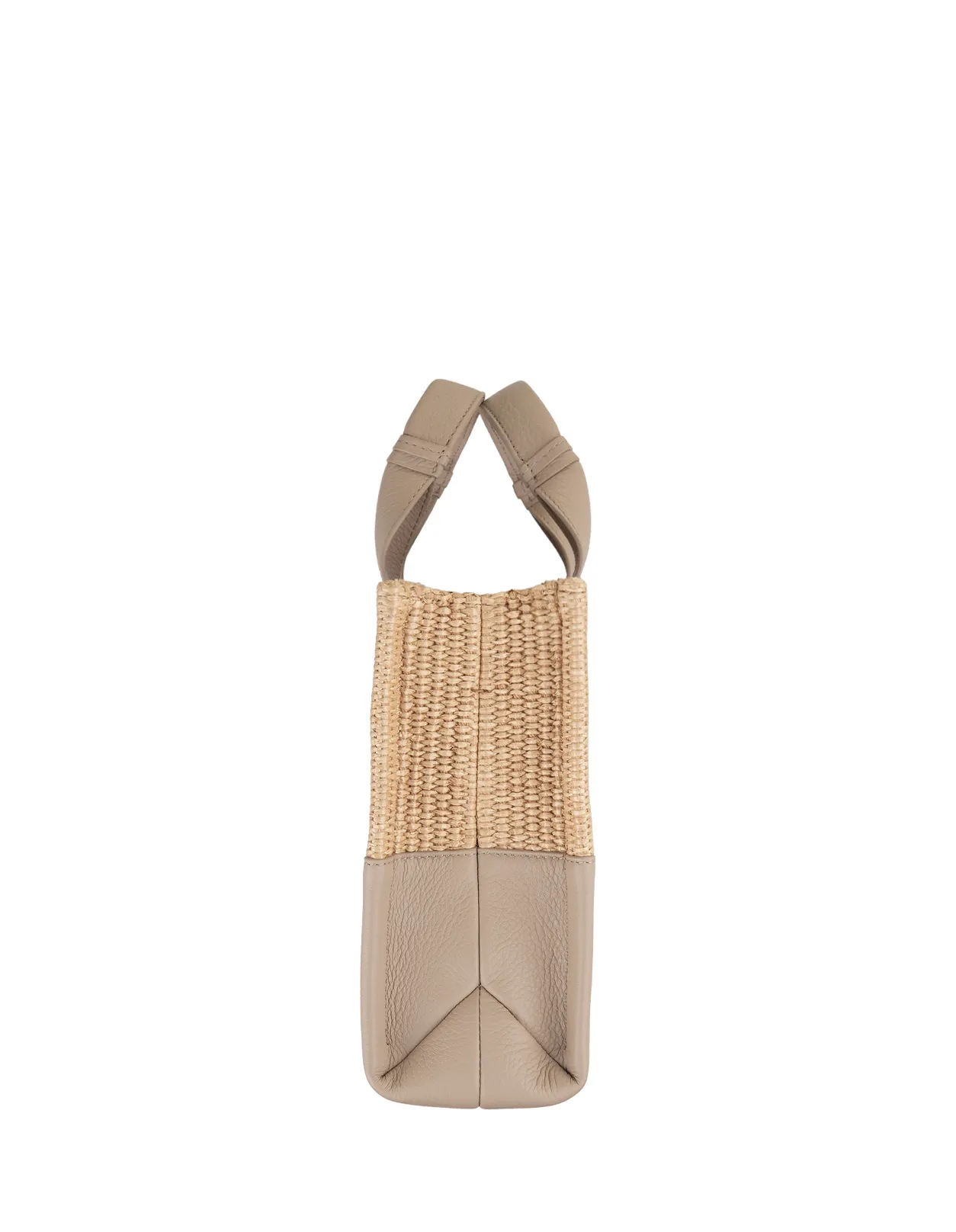 CHLOÉ Woody Small Tote Bag In Leather and Raffia With Embroidered Logo