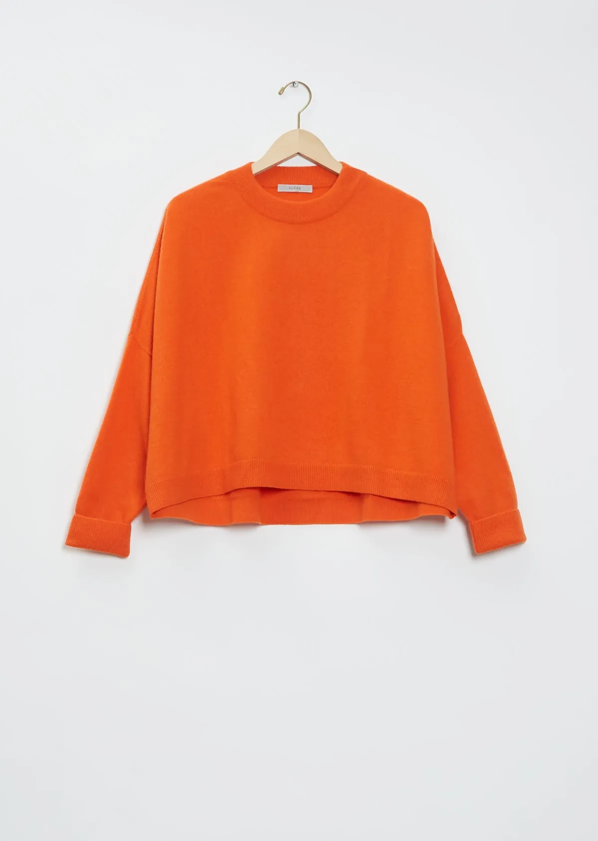 Chunky Cashmere Sweater — Tangerine