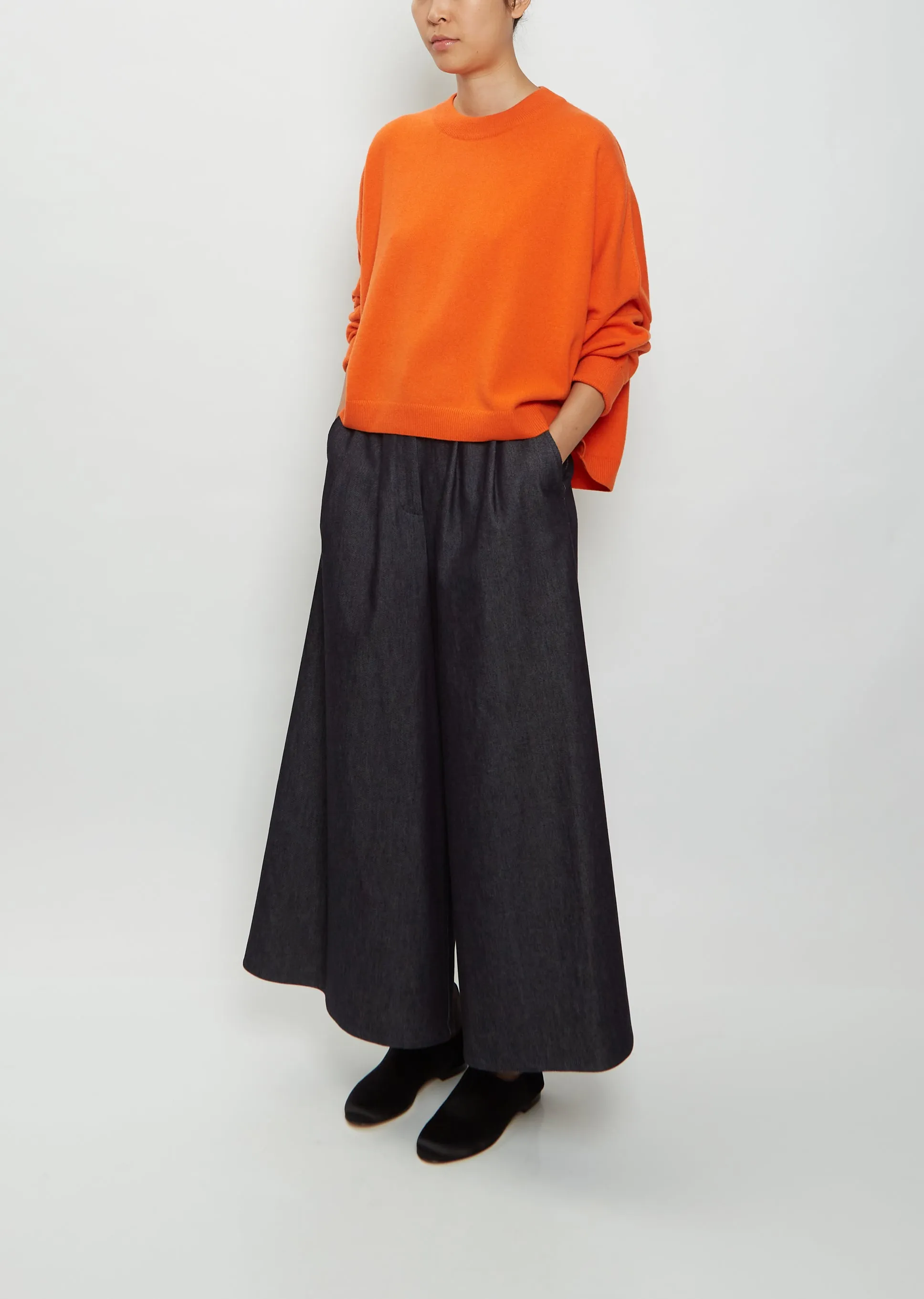 Chunky Cashmere Sweater — Tangerine