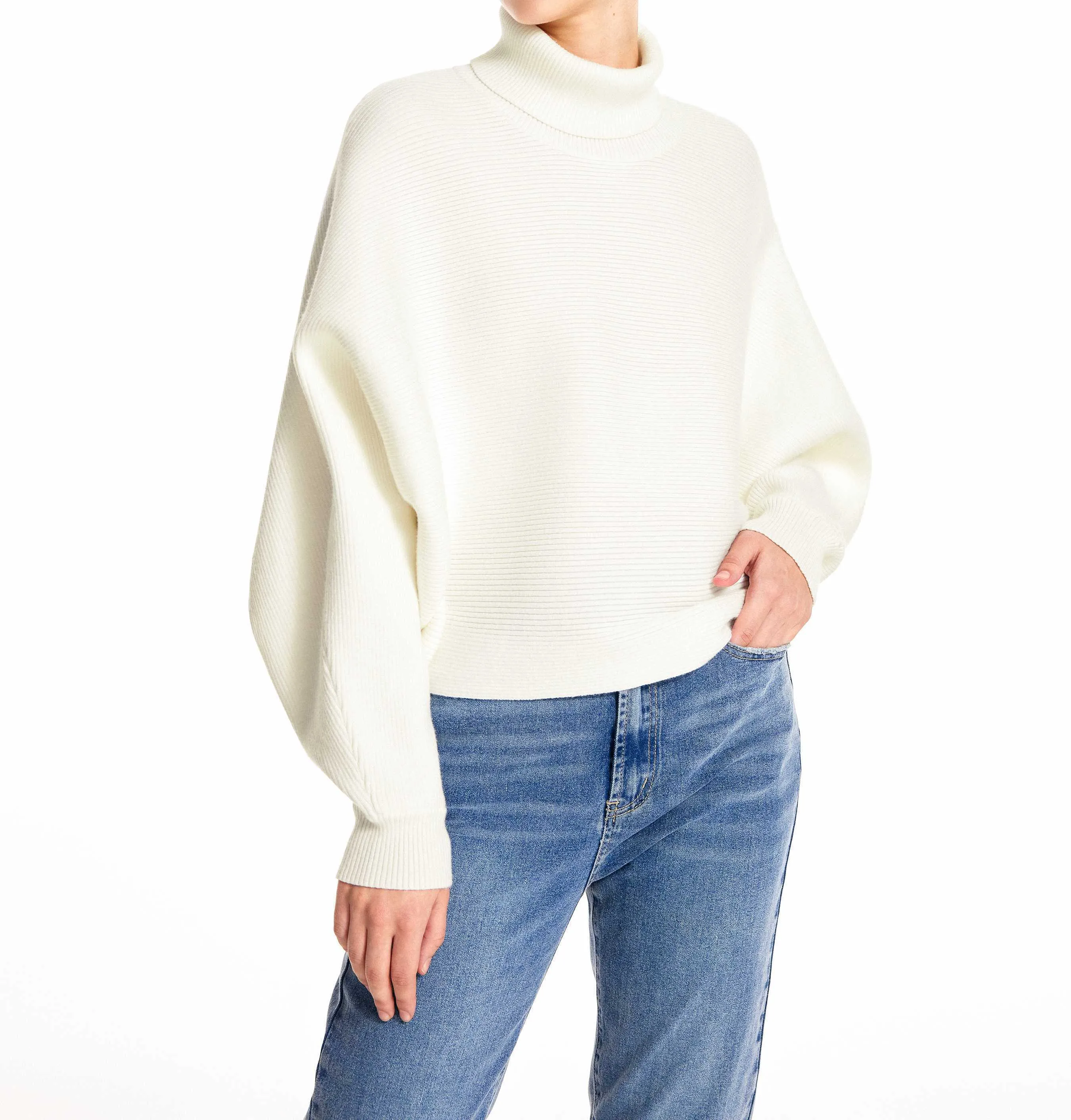 Cider  |Casual Style Nylon Long Sleeves Plain High-Neck Oversized