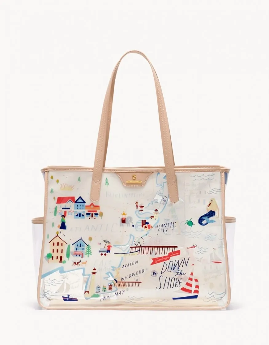 Clear Beach Tote for Beach Trips and Vacations