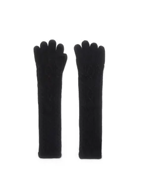 Coperni black cable knit gloves