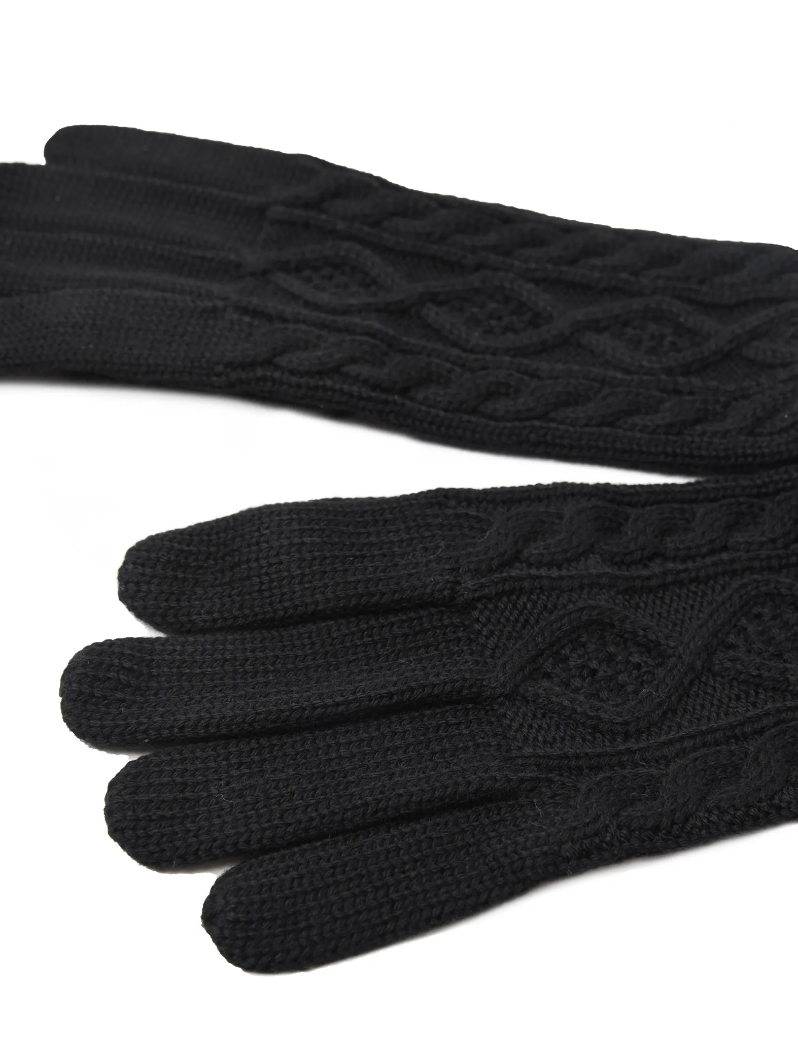 Coperni black cable knit gloves