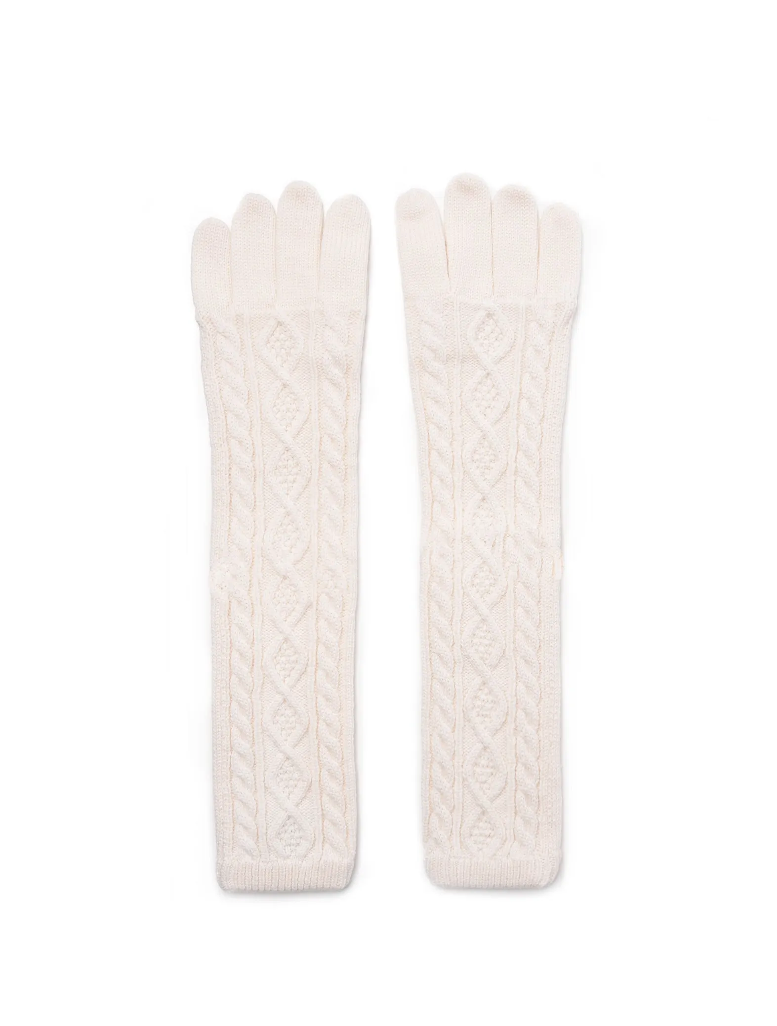 Coperni off white cable knit gloves