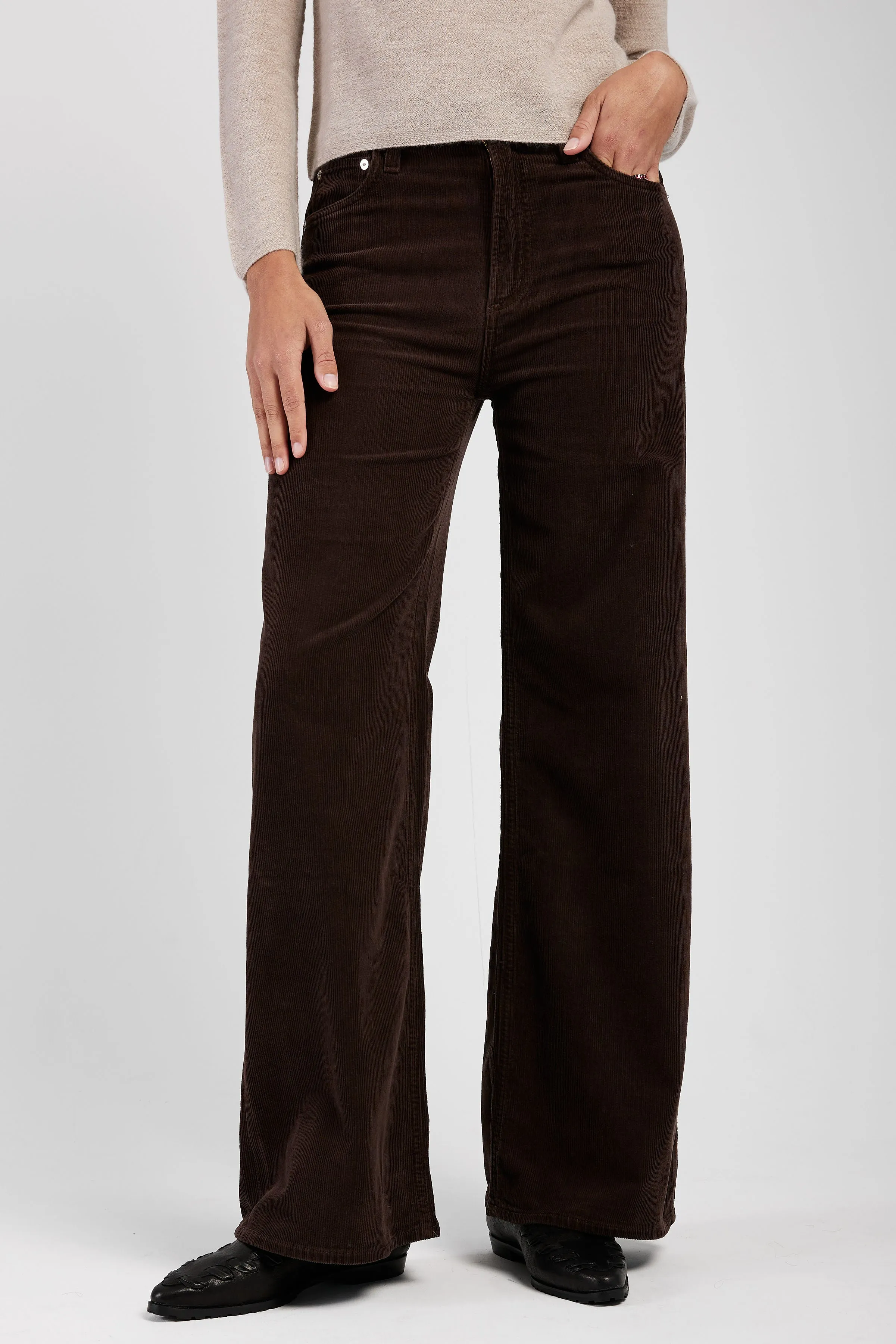 Corduroy Baggy Pant, Dark Brown