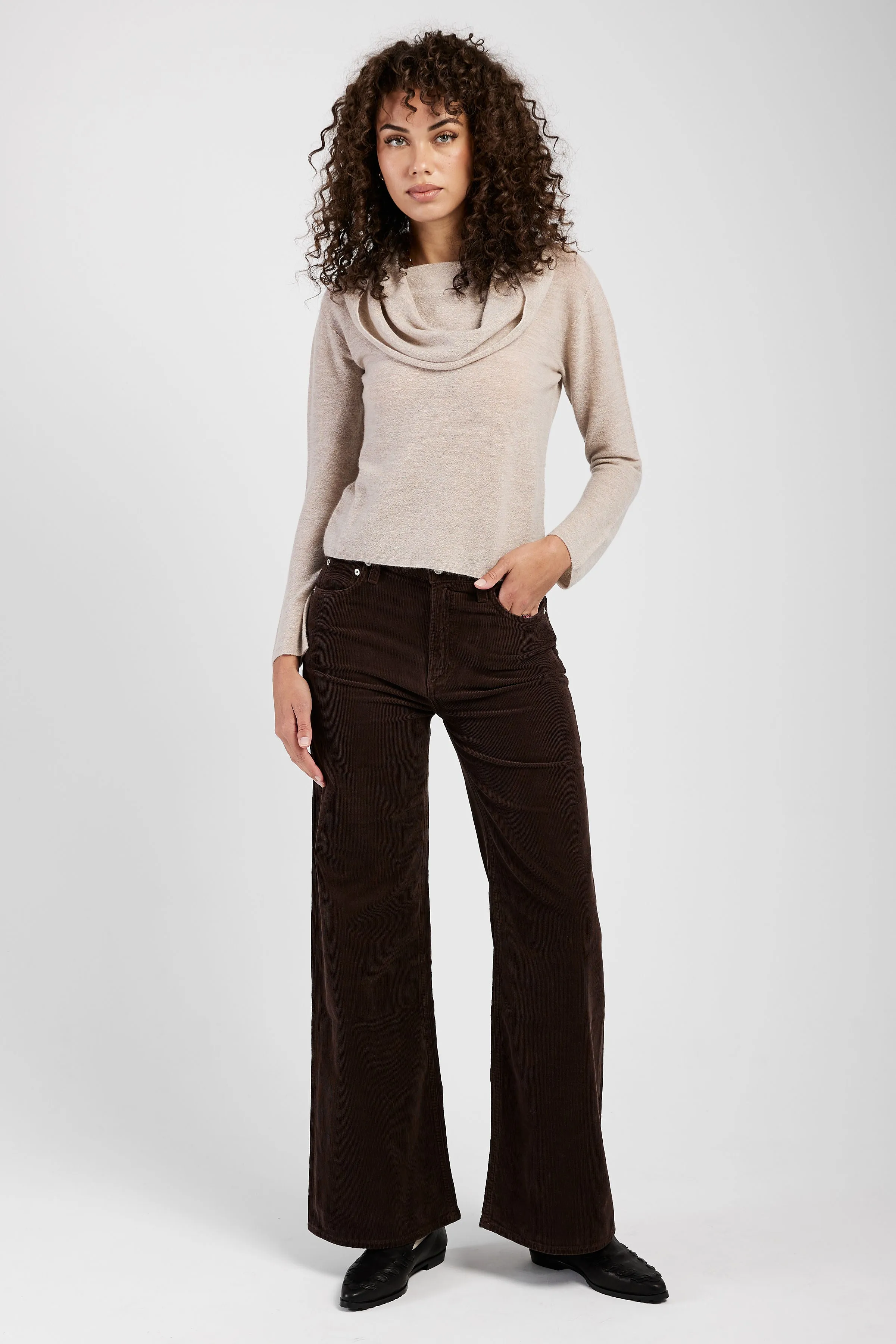 Corduroy Baggy Pant, Dark Brown