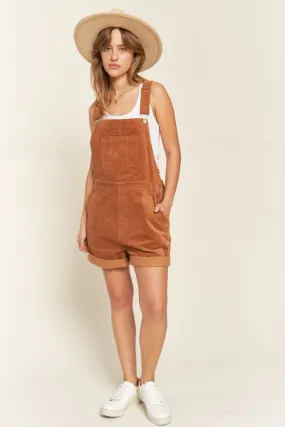 Corduroy Overall with Adjustable Shoulder Straps Plus Size