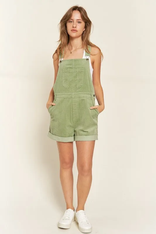 Corduroy Overall with Adjustable Shoulder Straps Plus Size