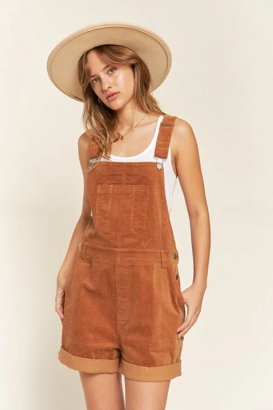 Corduroy Overall with Adjustable Shoulder Straps Plus Size