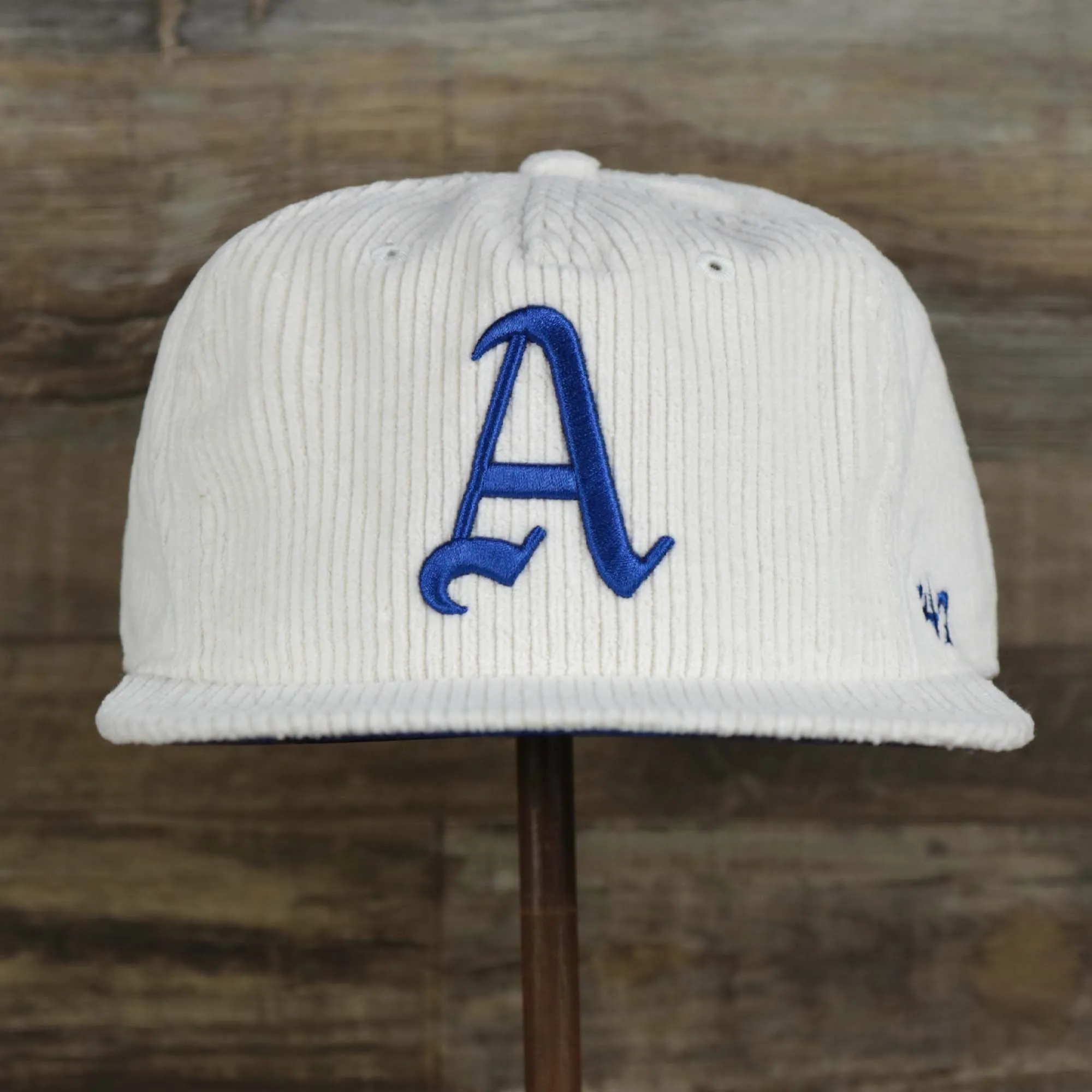 Corduroy Philadelphia Athletics Cooperstown Snapback, 47 Brand, White