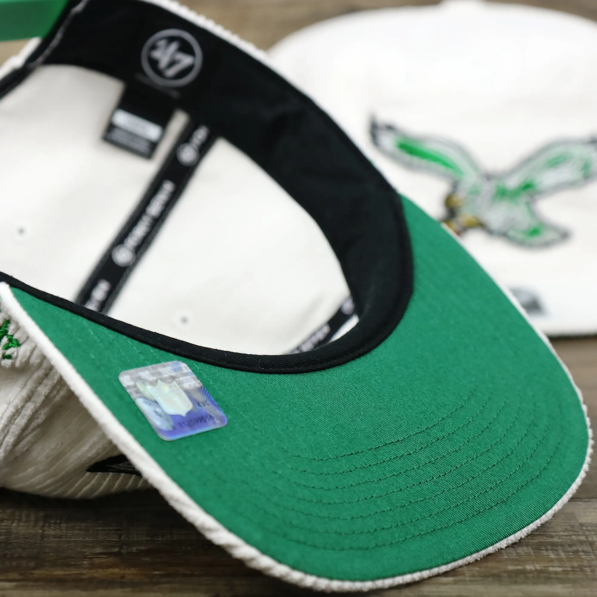 Corduroy Philadelphia Eagles Snapback Hat | White Corduroy Snap Cap