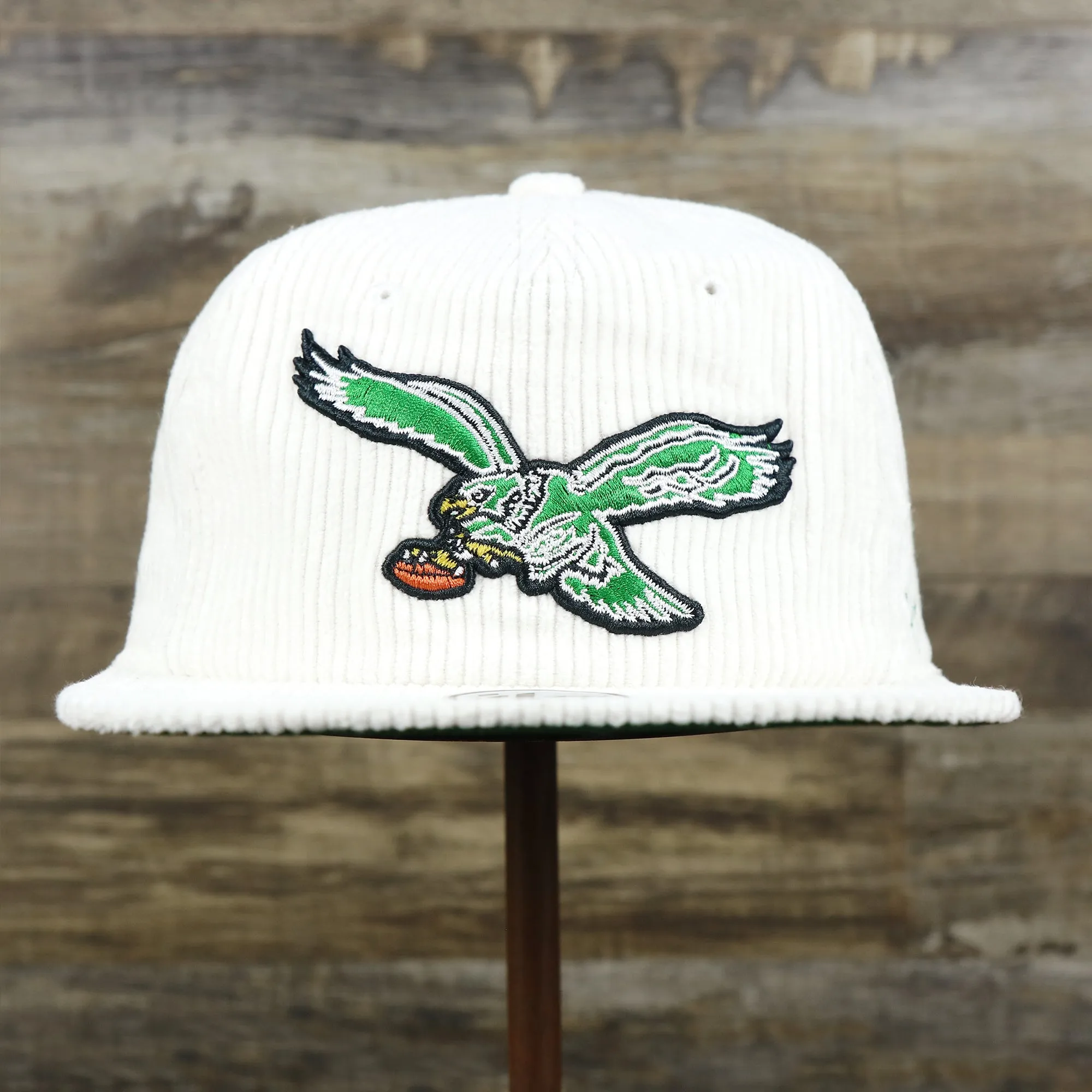 Corduroy Philadelphia Eagles Snapback Hat | White Corduroy Snap Cap