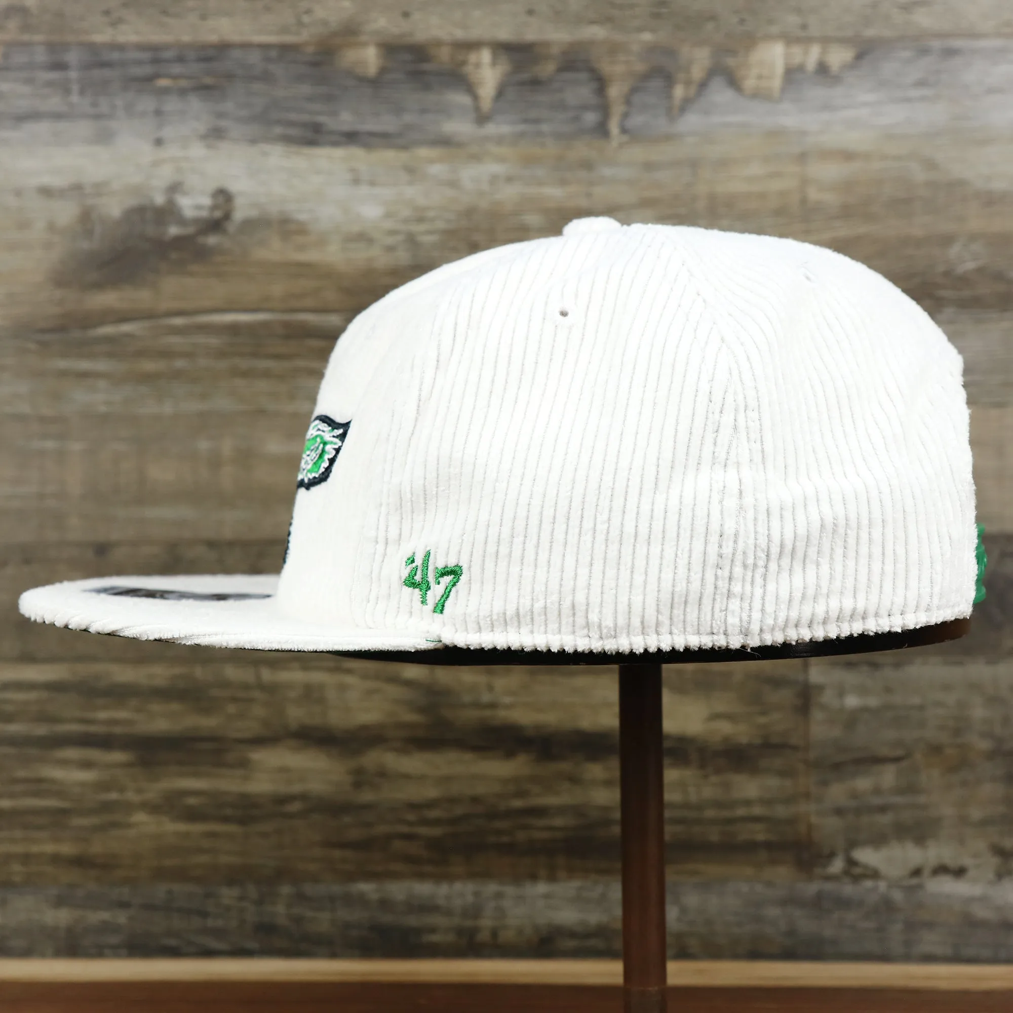 Corduroy Philadelphia Eagles Snapback Hat | White Corduroy Snap Cap