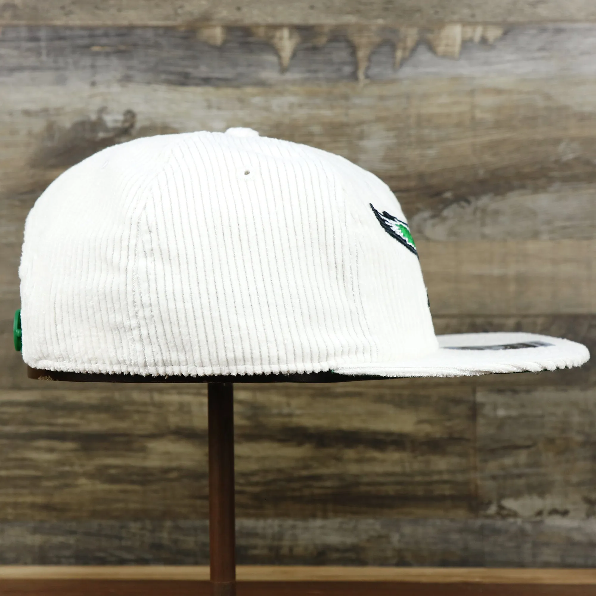 Corduroy Philadelphia Eagles Snapback Hat | White Corduroy Snap Cap