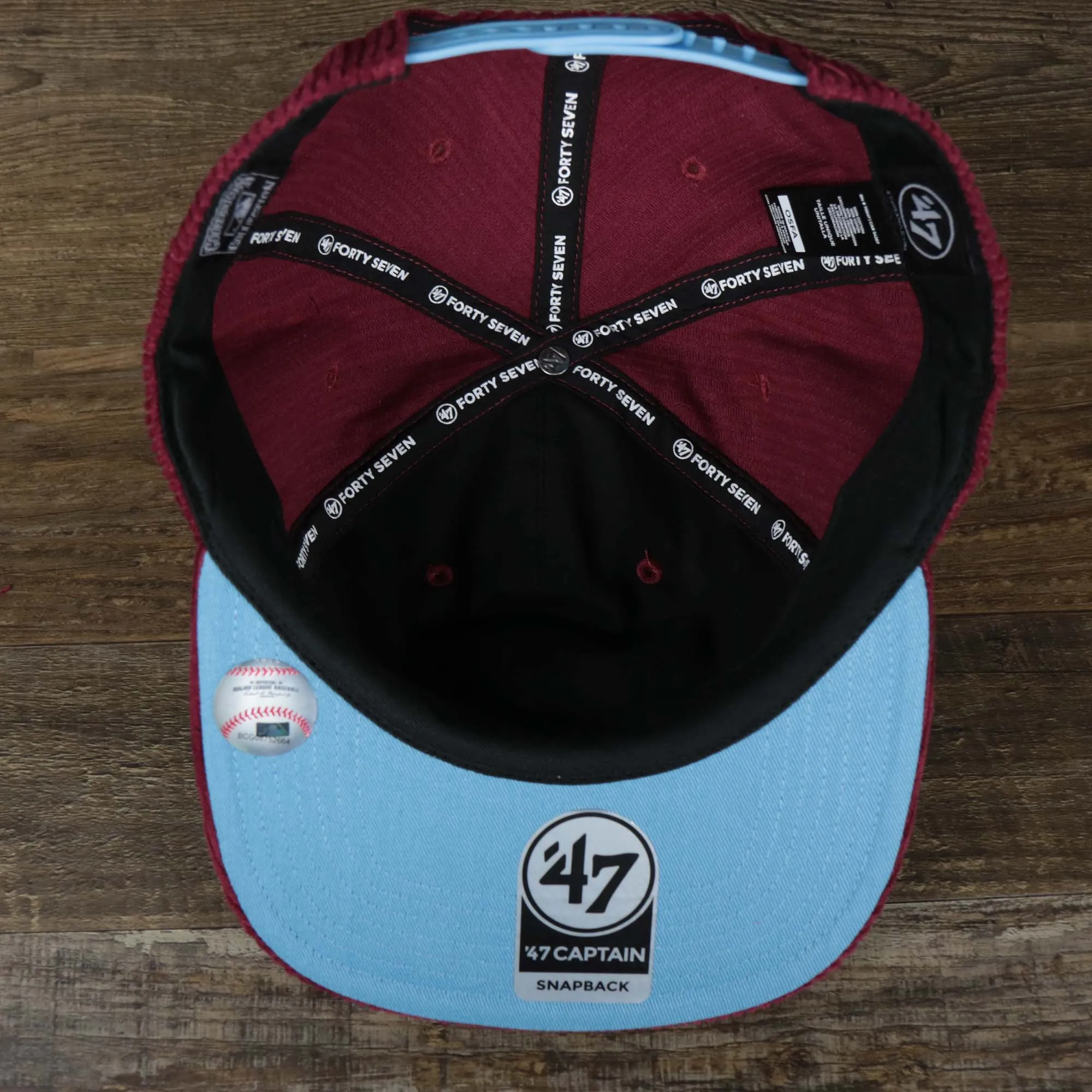 Corduroy Philadelphia Phillies Cooperstown Snapback - 47 Brand Dark Maroon