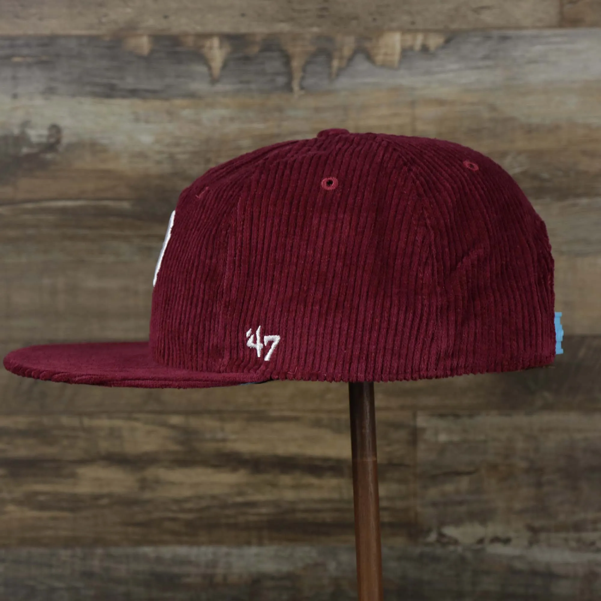 Corduroy Philadelphia Phillies Cooperstown Snapback - 47 Brand Dark Maroon