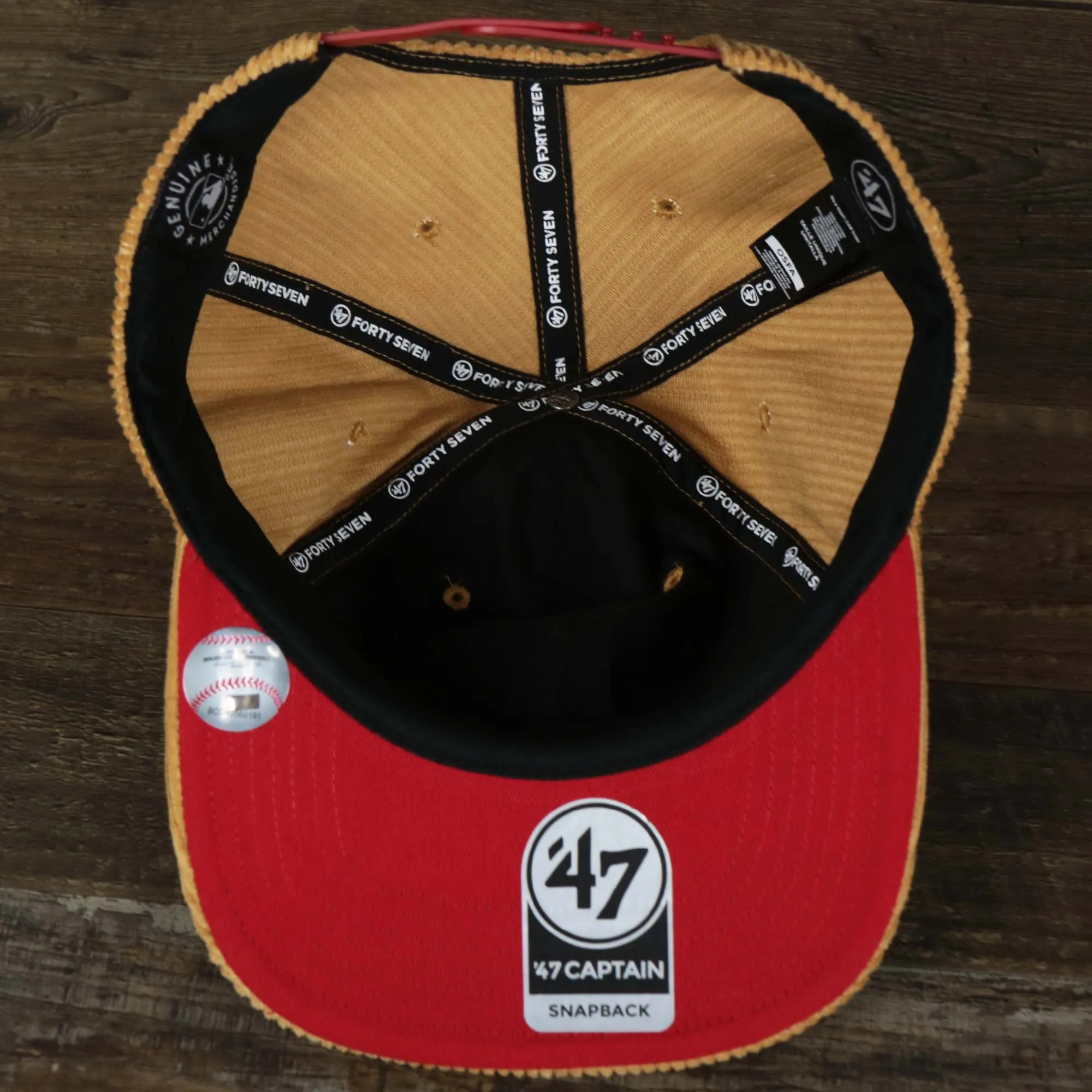 Corduroy Philadelphia Phillies Snapback | 47 Brand Khaki - Philadelphia Phillies Snapback Hat in Corduroy | Khaki | 47 Brand