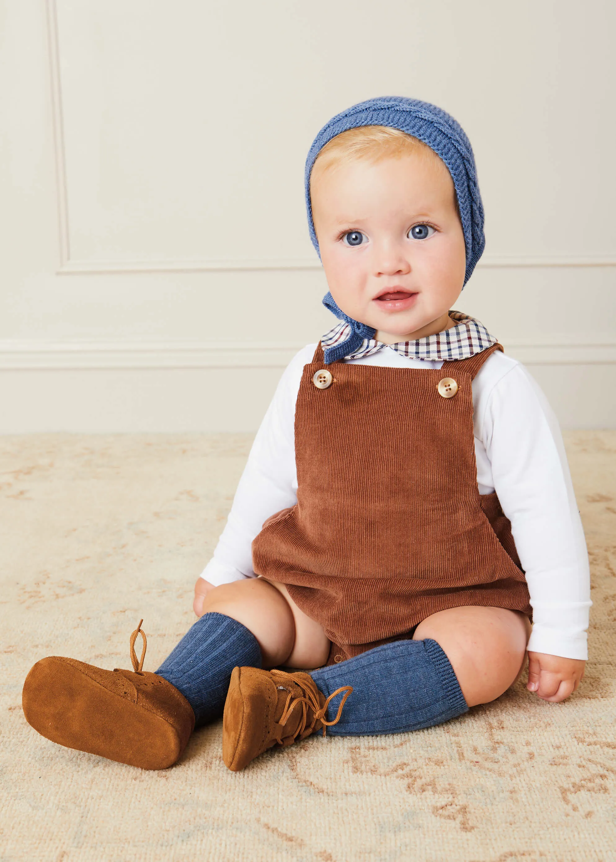 Corduroy Strap Romper Brown 6mths-2yrs