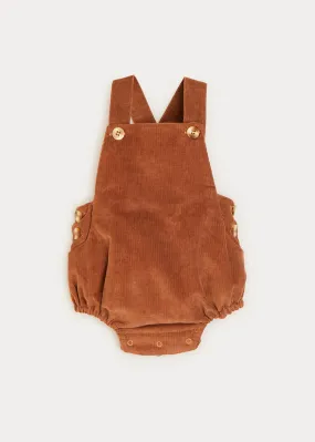 Corduroy Strap Romper Brown 6mths-2yrs