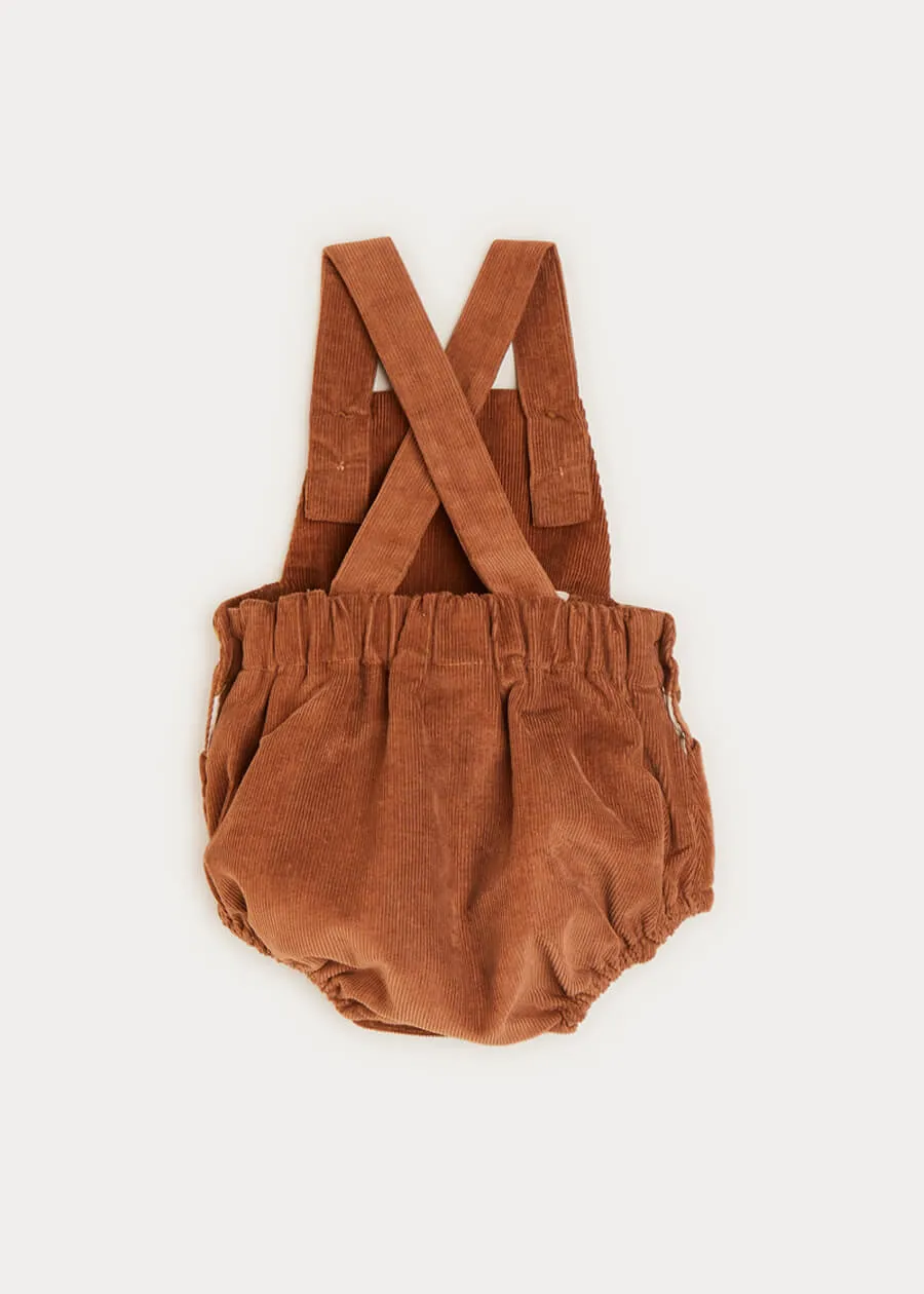 Corduroy Strap Romper Brown 6mths-2yrs