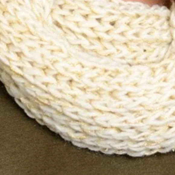 Cream Knit Infinity Scarf → Soft Cream Knitted Infinity Scarf