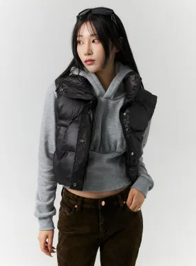 Cropped Puffer Vest CN320 - Stylish Quilted Vest