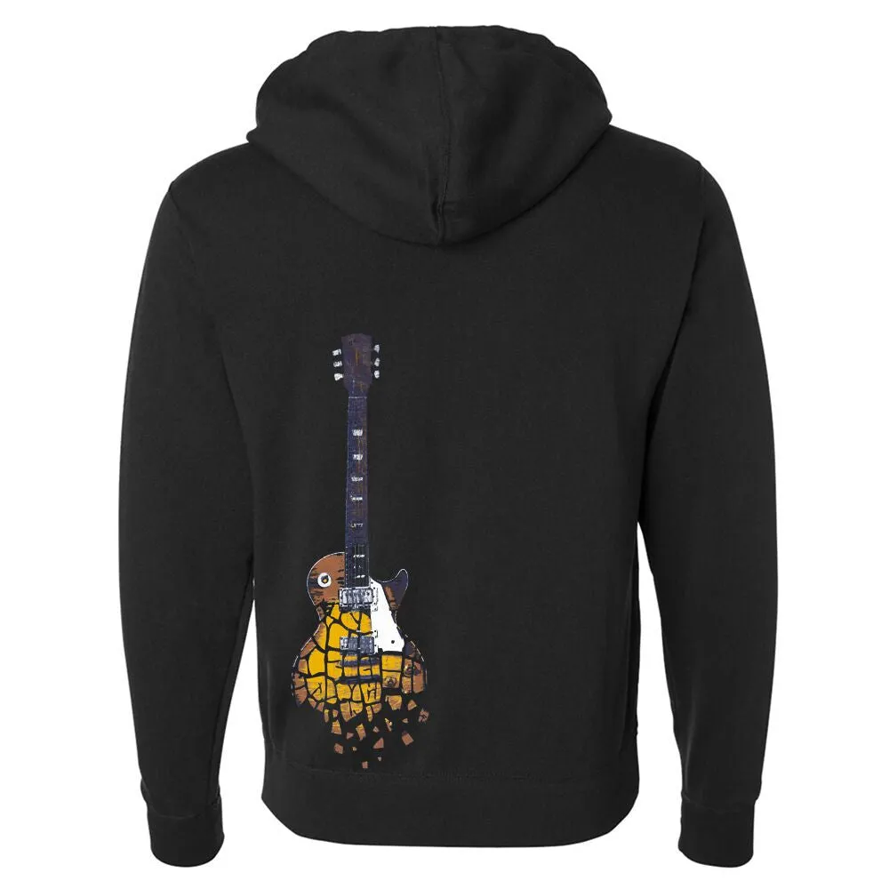 Crumbling Guitar Zip-Up Hoodie (Unisex)