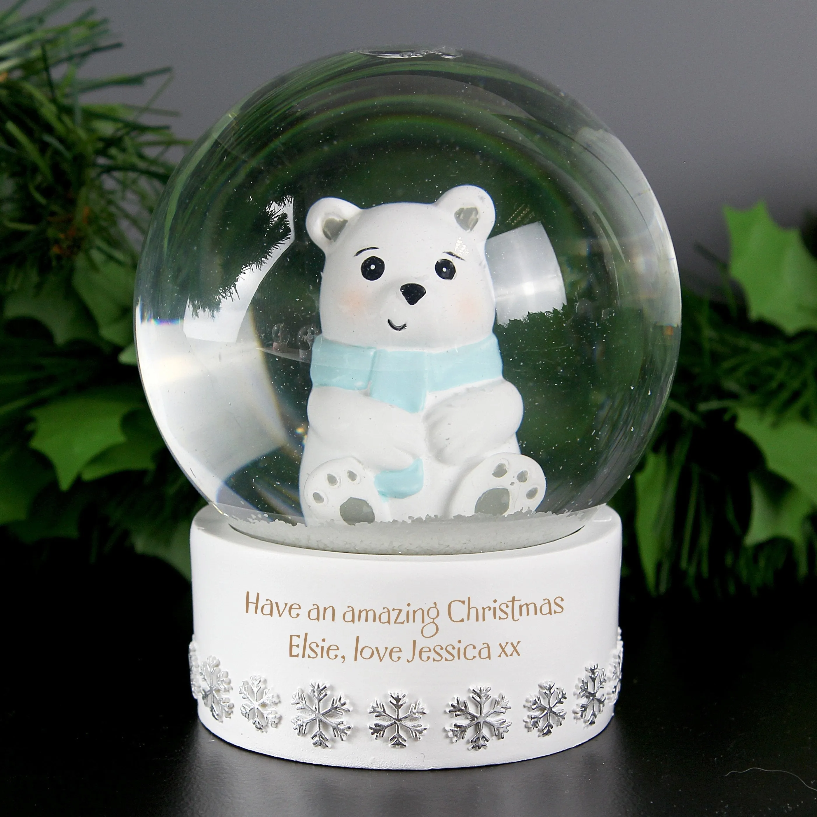 Customizable Polar Bear Snow Globe