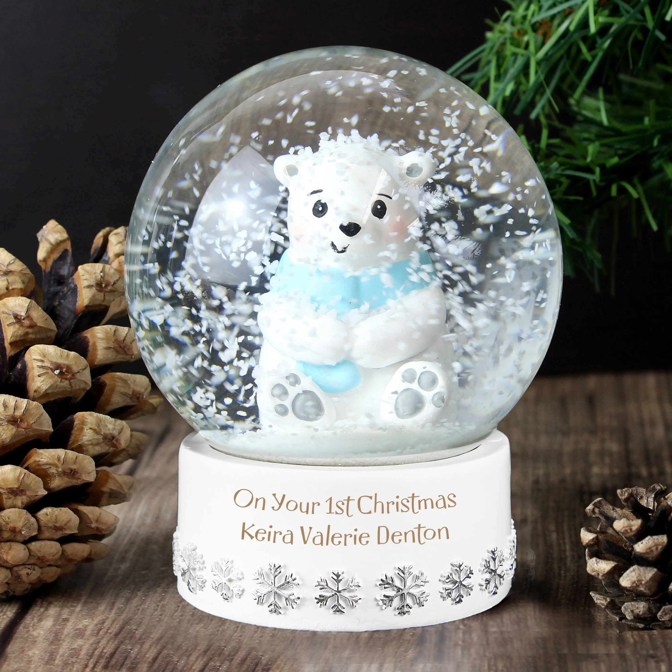 Customizable Polar Bear Snow Globe