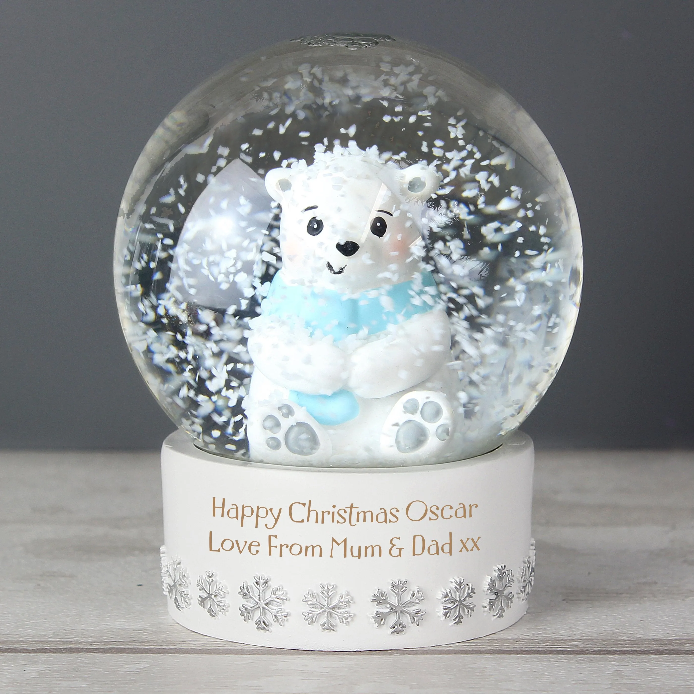 Customizable Polar Bear Snow Globe