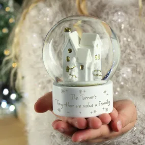 Customized Snow Globe with Glitter - Personalized Village Scene