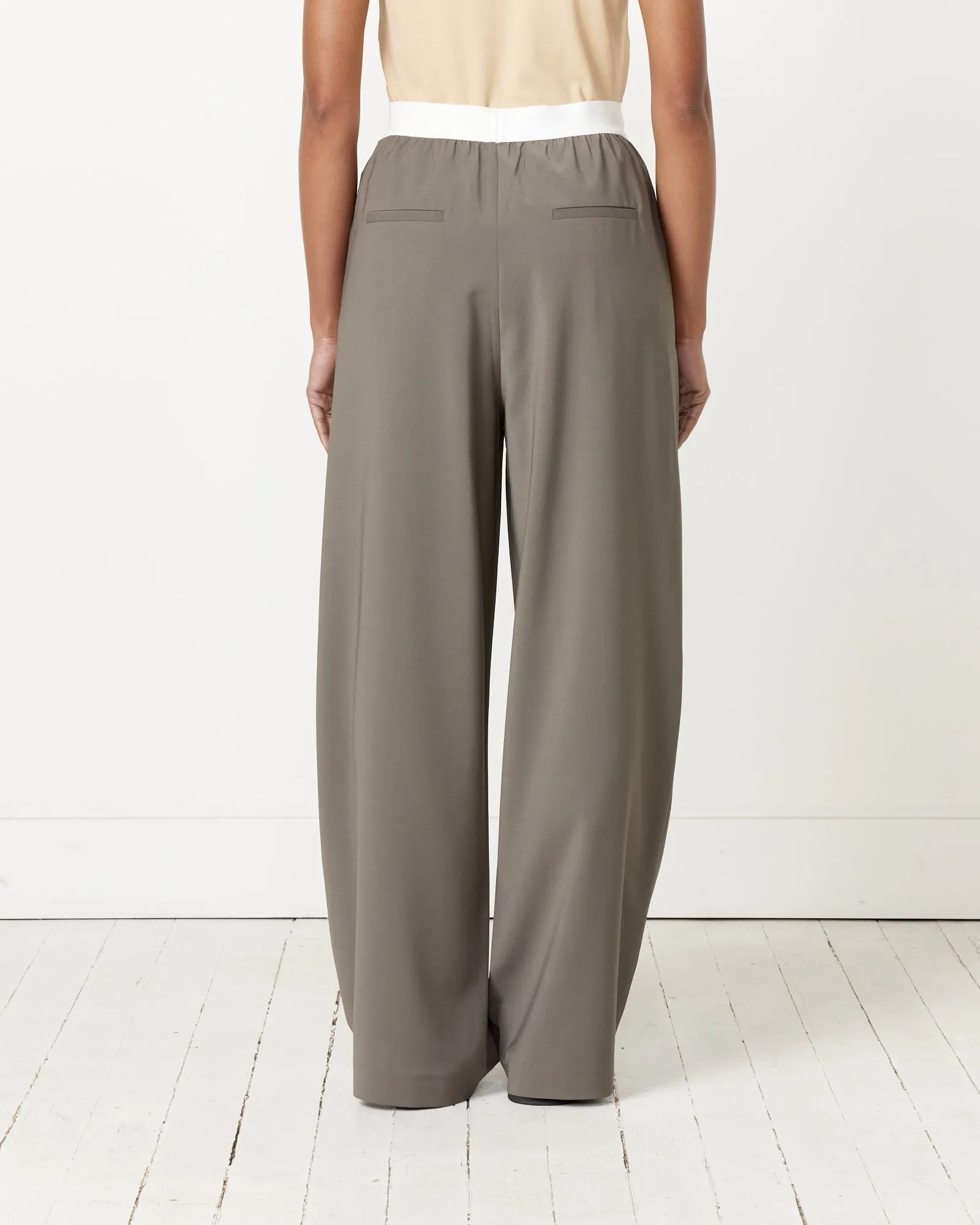 Dark Stone Tropical Wool Pants