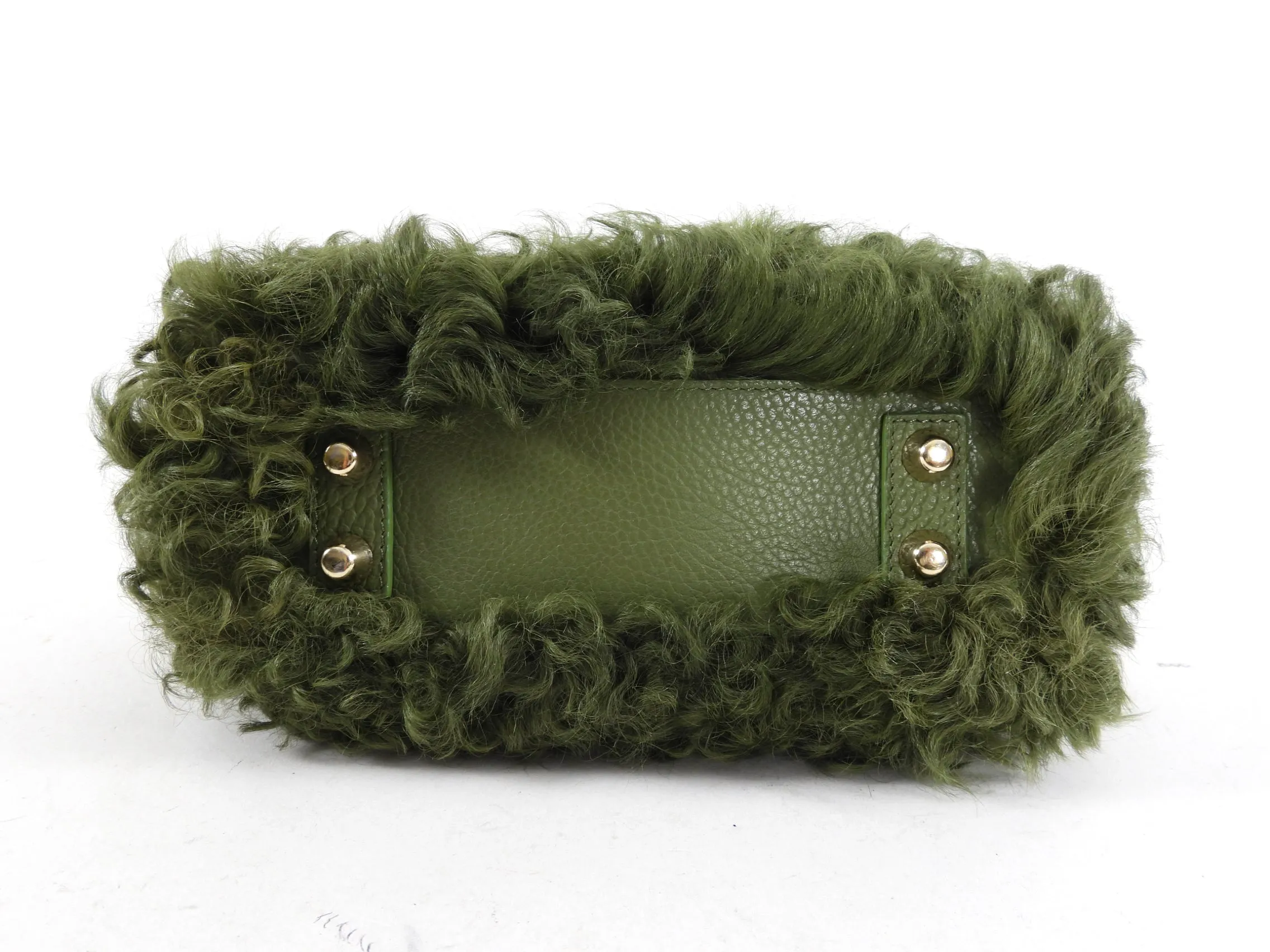 Dee Ocleppo Green Shearling Bag - Available in Two-Way Design