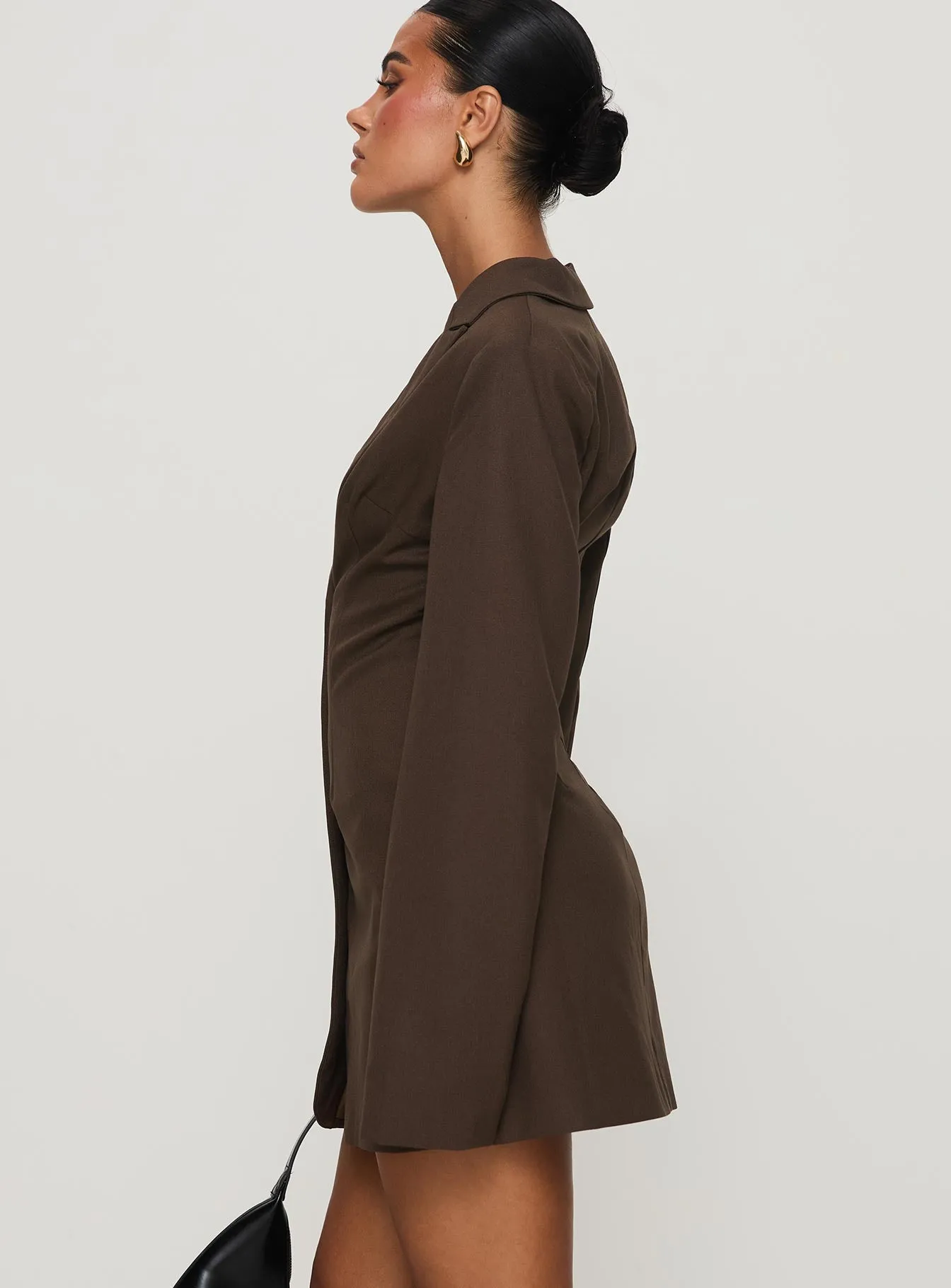 Dianah Blazer Mini Dress Brown