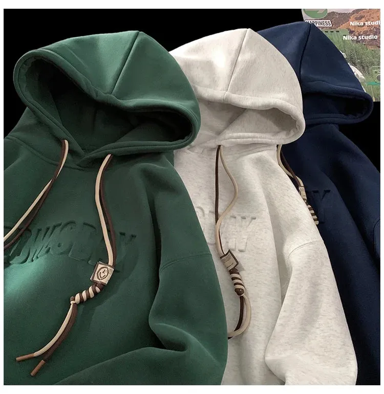 Drawstring Wednesday Embossed Letters Hoodie