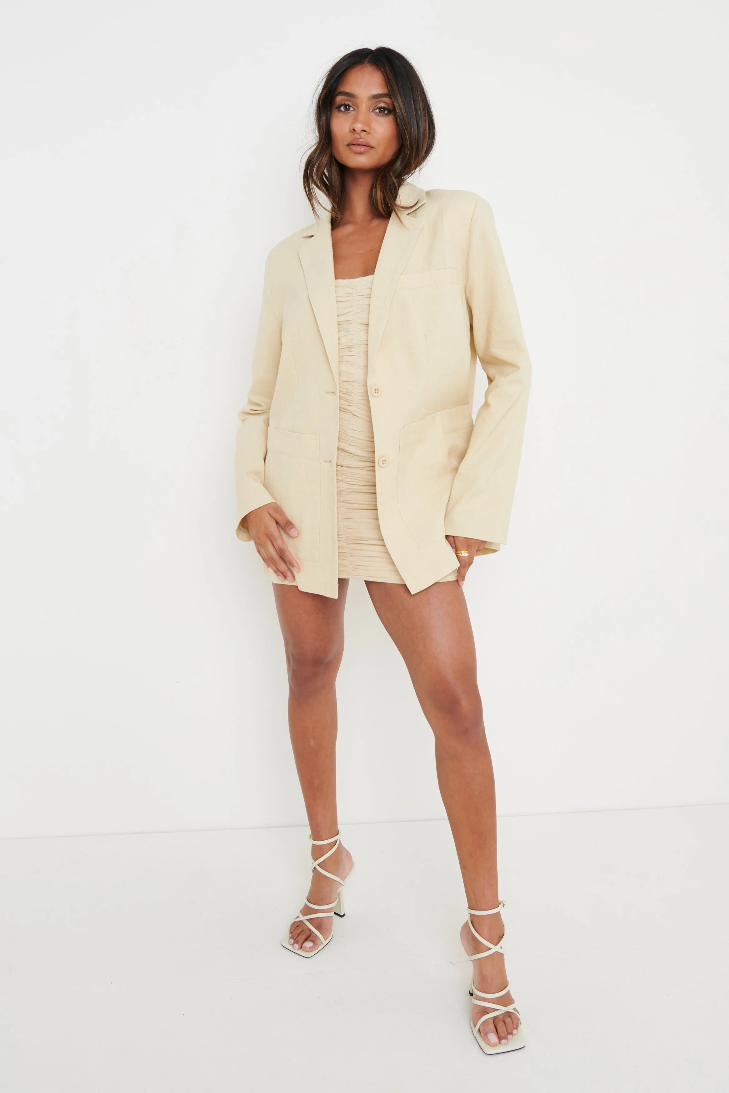 Dylan Dad Linen Blazer - Beige