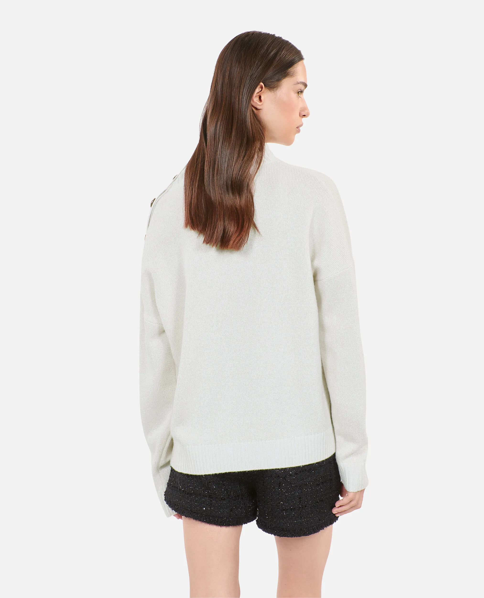 Ecru wool and cashmere sweater