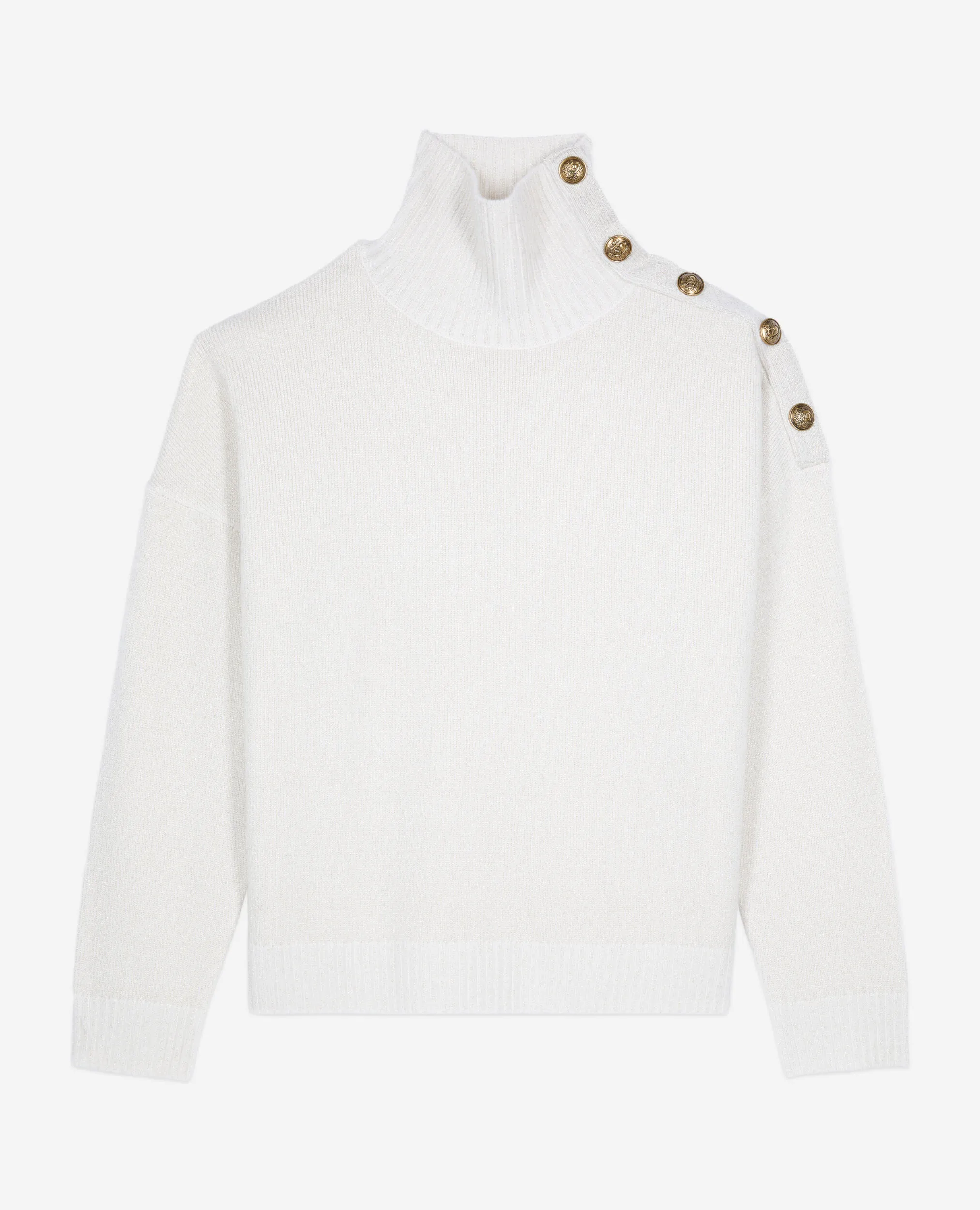 Ecru wool and cashmere sweater