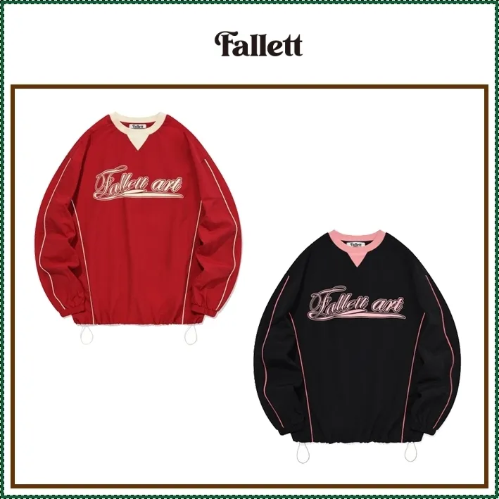 Fallett  |Unisex Nylon Street Style Plain Oversized Sweatshirts