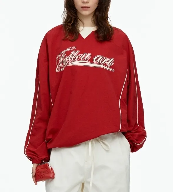 Fallett  |Unisex Nylon Street Style Plain Oversized Sweatshirts