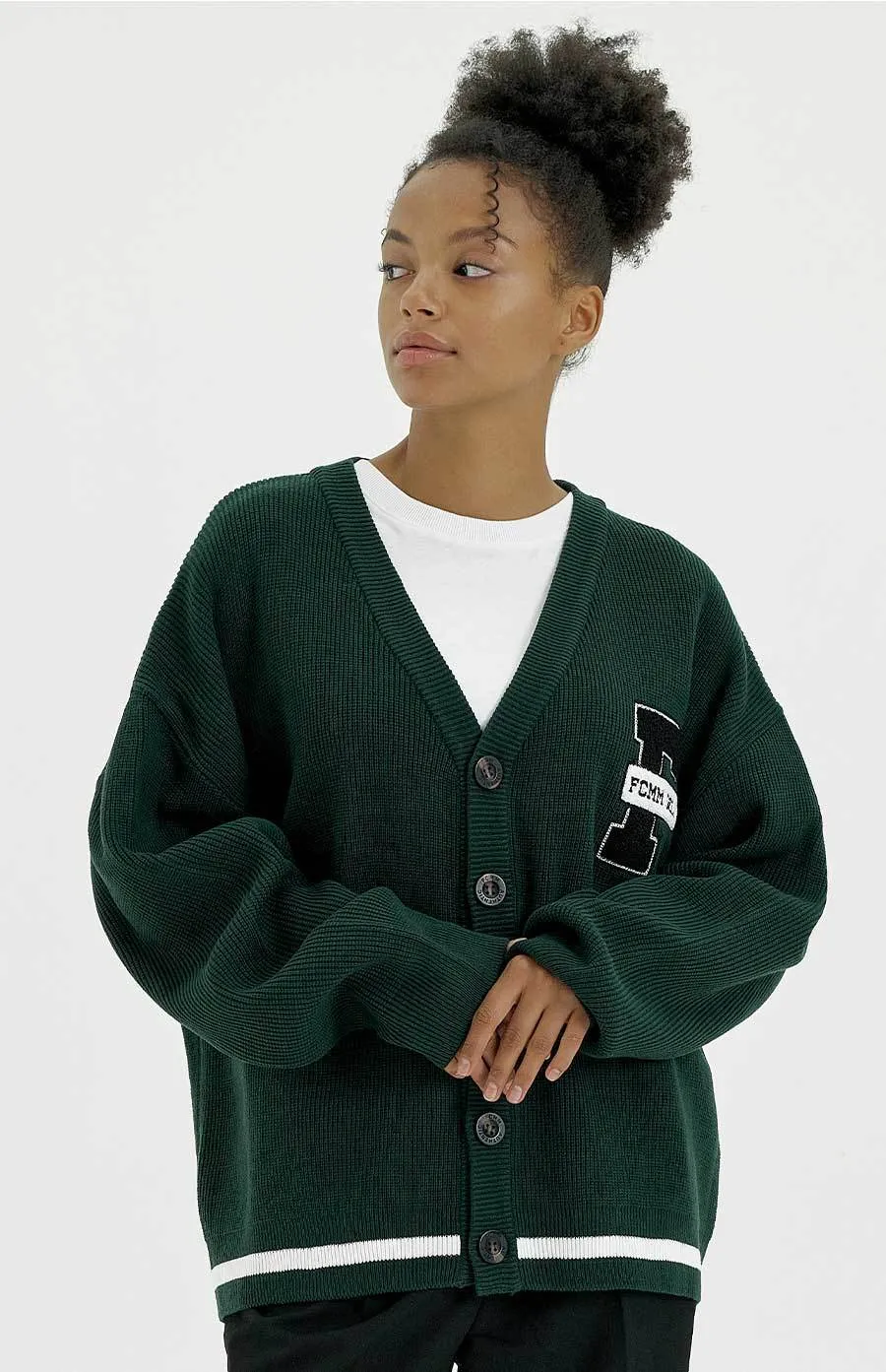 FCMM  |Unisex Street Style Oversized Logo Cardigans