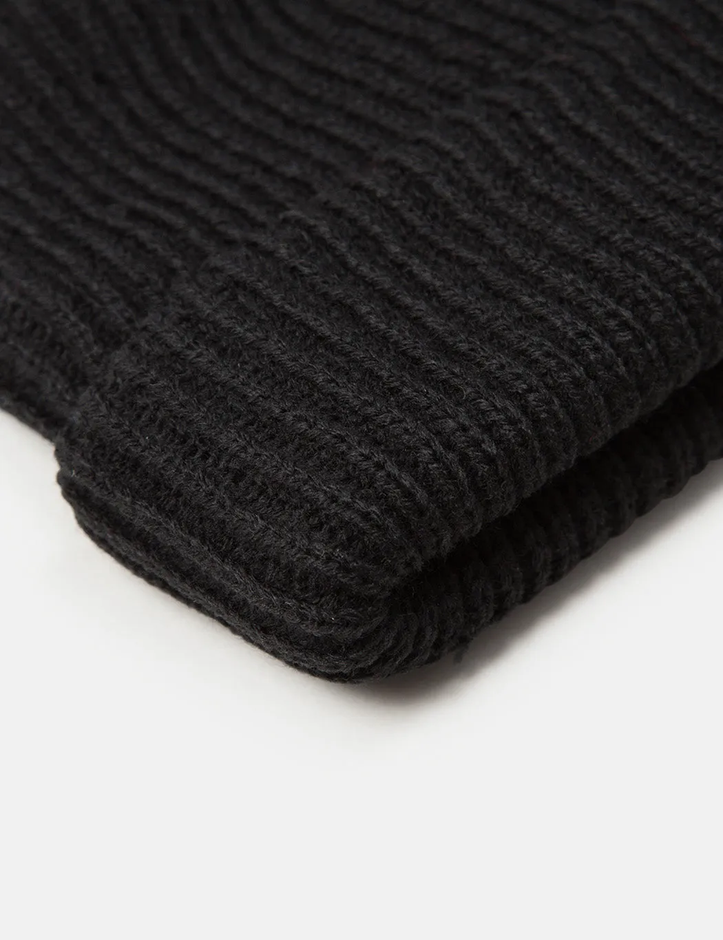 Fisherman Rib Beanie Hat - Black | Shop Now