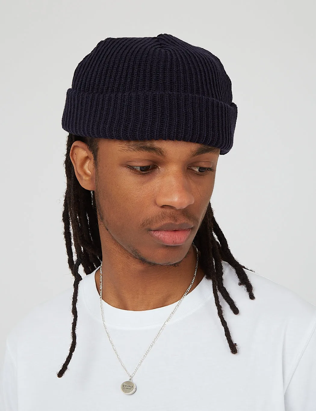 Fisherman Rib Beanie Hat, Navy Blue - Shop Now!