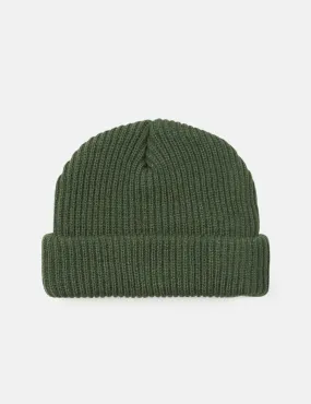 Fisherman Rib Beanie Hat - Olive Green