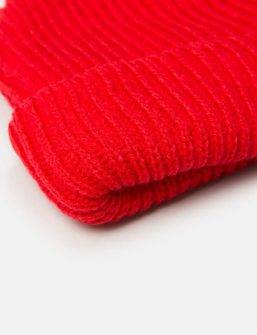 Fisherman Rib Beanie Hat - Red -  Available Now at Discounted Prices.