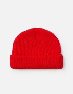 Fisherman Rib Beanie Hat - Red -  Available Now at Discounted Prices.