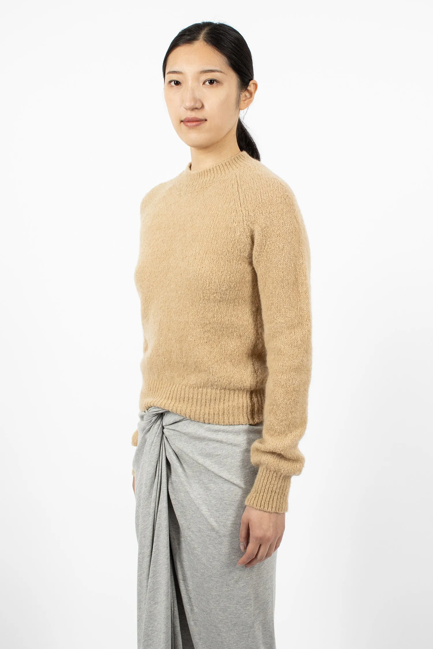 Fitted Knit Sweater Natural